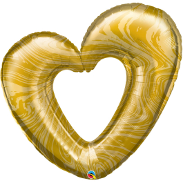 Μπαλόνι Foil "Open Marble Heart Gold" 107εκ. - Κωδικός: 23189 - Qualatex